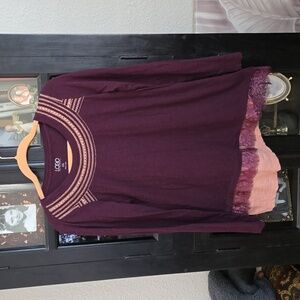 Long sleeved embellished cotton tee.